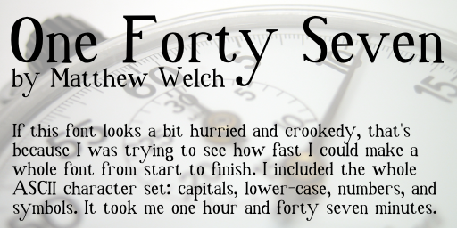 One Forty Seven font sample