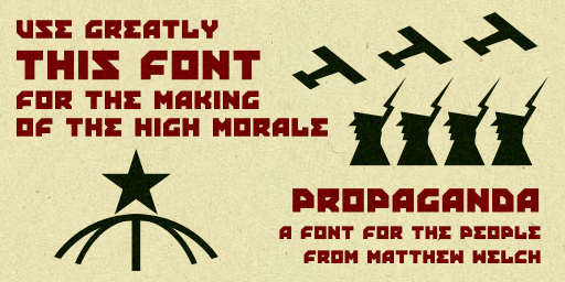 Propaganda font sample