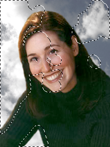 Libby image with a strange selection area around the bright things