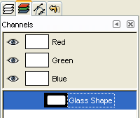 Gimp channels list showing a new channel