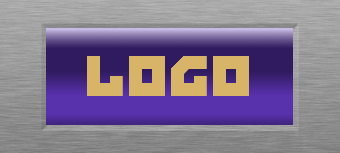 Dark glassy affect with logo on top