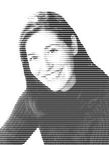 Picture of Libby broken into horizontal lines