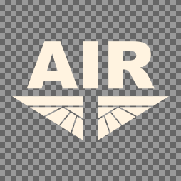 Some text and a simple graphic on a transparent layer